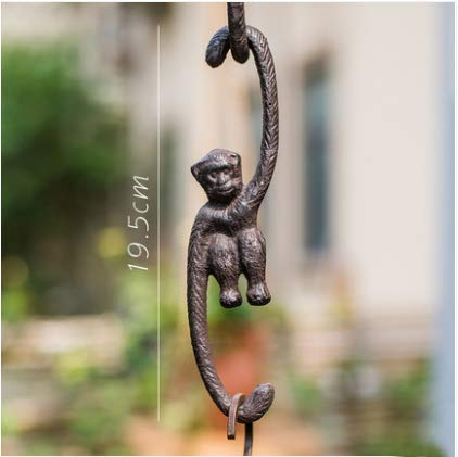 TentHome Blumenhaken S-förmige S Haken Laternenhaken Verlängerungshaken Dekohänger Aufhänger Blumentopf Affe Garten Rustikal Hängende Halter für Pflanzen, Blumenampel, Gartengeräte, Gibbon-S Haken