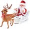 Amosfun Tanzender Nikolaus auf Schlitten Rentier Singender Weihnachtsmann Twerkender Nikolaus mit Musik Bewegung Weihnachtsdeko Weihnachten Santa Claus (Ohne Batterien!)