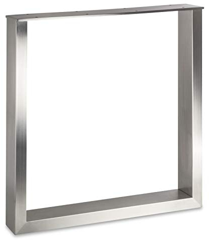 SOTECH Tischgestell TAB Edelstahl gebürstet Profil 80 x 40 mm Höhe: 720 mm Tiefe 700 mm Tischkufen Industriedesign Tischuntergestell Tischkufe Kufengestell
