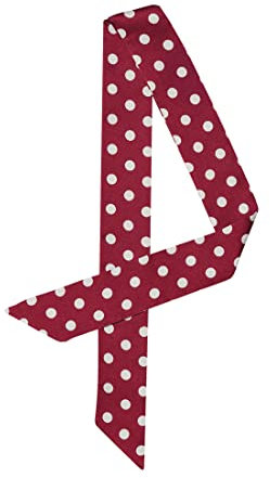 sourcing map Damen Vintage 50s Dünn Lang Schmal Taillenband Gürtel Seide Polka Dots Halstuch Scarf Rot L