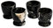 Set of 4 Black Marble Himalayan Marble Egg Cups - Hand Carved