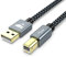 Aioneus USB Printer Cable, 【2M/6FT】 USB 2.0 Type A Male to B Male, Nylon Braided Scanner Cord Printer Cord