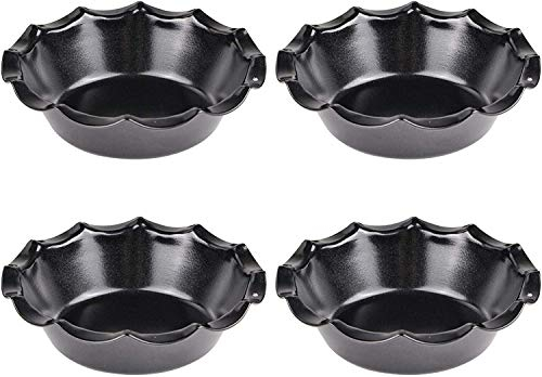 webake Molde Tarta Individuales 4 Unidades 12cm Molde Mini Quiche Antiadherentes Molde Bizcocho Moldes para Tartaletas para Horno Tostador, Freidora, Olla Instantánea