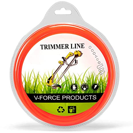 2,4 mm x 4,5 kg Motorsense, Nylon, rund, Drahtschneideschnur, robuste Mähfaden für Unkrauttrimmer, Rasentrimmer-Draht, Orange (2,0 mm x 0,5 kg)