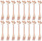 Comicfs 16 Pcs Stainless Steel Rose Gold Leaf Creative Appetizer Cake Fruit Forks Set 4.7 Inches Tasting Dessert Forks Kitchen Accessory Wedding Party (16 Forks, Rose Gold)