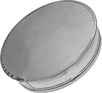 Vent Systems 125 mm / 5 Inch Round Galvanized Steel Pipe Cap - Indoor and Outdoor Duct End Cover for Dryer Vent, HVAC Pipes - Vent Cover/Metal Plug for Ducting/Duct Cover