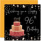 Geburtstagskarte zum 96. Geburtstag für Frauen und Männer – stilvoll elegant – Happy Karten für 96 Jahre alte Frau große Oma Großvater Mama Papa Tante, 145 mm x 145 mm Grußkarten Geschenk