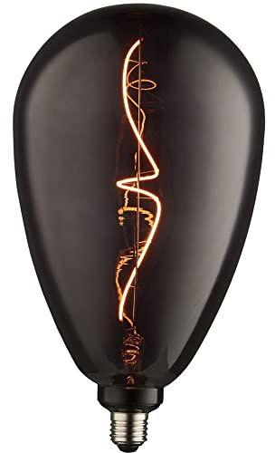 Loops 4W E27 Filament Light Bulb - Smoked Tinted Glass Lamp - 50 Lumen Output - 1800k Warm White - Non-Dimmable Light Bulb - Decorative LED Lighting Accessory