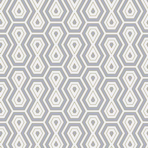 Profhome Retro Tapete 377076-GU Vliestapete grau gold weiß 0,53 m x 10,05 m / 5,33 m2