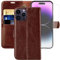 MONASAY Wallet Case for iPhone 14 Pro 5G,[Glass Screen Protector Included] [RFID Blocking] Flip Folio Leather Cell Phone Cover with Credit Card Holder for Apple iPhone 14 Pro 6.1-inch,Brown