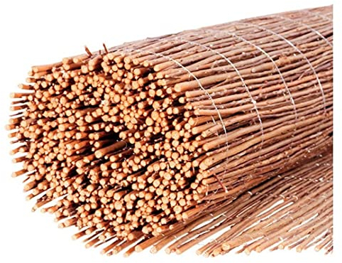 Mehl-Wohnideen Weidenmatte Sichtschutz Natur Zaun 5 Meter Rollzaun Windschutz Höhe: ca. 50-120 cm – Ideal für Garten, Terrasse und Balkon oder Poolumrandung (50cm), Braun
