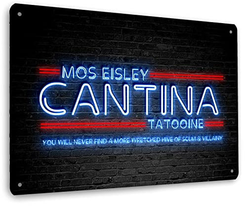 Mos Eisley Tatooine Schild aus Metall, A4, v2