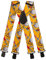 Olata Hosenträger mit Werkzeug-Muster – Robuste, Verstellbare X- und Y-Form, 5 cm Breit, Ideal für Arbeit und Alltag. Gelb, X-Form (Schwarz Clips) - 5 cm