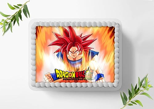 Für den Geburtstag ein Tortenbild, Rechteckig A4, Zuckerbild mit dem Motiv: Dragonball, Essbares Foto für Torten,Tortenaufleger - 0883z