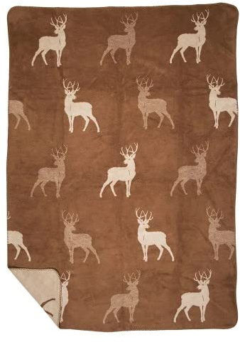 Mars & More Decke Hirsch Braun Wendedecke Hüttenstil 150 x 200