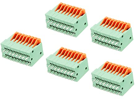 sourcing map 5 Packungen PCB Federklemme Blockanschluss KF141V 150V 2A 2.54mm 8 Positionen für Leiterplatten Elektronik Computer