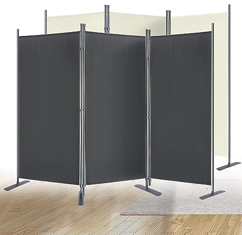 YUENFONG Paravent Raumteiler Sichtschutz 275cm x 180cm Sichtschutzwand Trennwand Outdoor Stellwand für Garten, Balkon, Büros (Dunkelgrau)