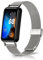 KoGiio Cinturino Compatible con Huawei Band 9 / Huawei Band 8, Chiusura Rete Metallo Regolabile Watch Band Cinturino, Uomini Donne Acciaio Inossidabile Ricambio Cinturino - Argento