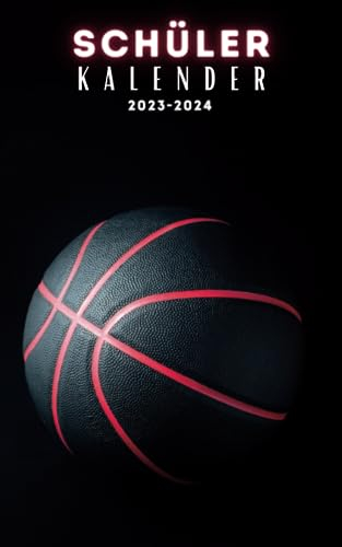Schülerkalender 2023/24 basketball: Für schüler mädchen jungen - 1 tag 1 seite - von August 23 bis Juli 24 - Hausaufgabenheft grundschule gymnasium oberstufe universität - Cover sport