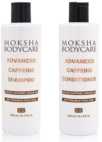 Moksha Haarwuchs-Shampoo und Spülung Set - Shampoo für Haarwuchs mit Biotin und Rosmarinöl, 2x300ml