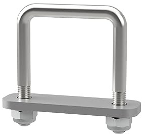 U-Bügelschraube M10 mit Klemmplatte und Stopmuttern Sliphilfe Trailer verzinkt M10, LW=61, LH=80 mm