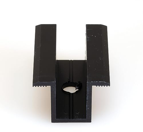 NAKA 10x Alu-Mittelklemme PV Solarpanelen Aluminium Schwarz Photovoltaik-Klemme für Montageschiene Modulhöhe 35mm Solarmodul Zubehör Montage von Aluminiumprofilen 50mm