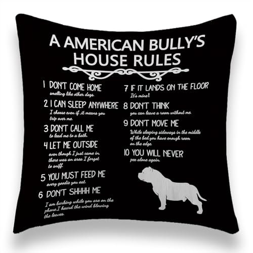 TNUW TUNW American Bully Dekokissen, dekorativer Kissenbezug, amerikanisches Bully Zubehör, Hundedekoration für Hundezimmer, Hunde-Dekoration, Hundeliebhaber, Geschenke für Frauen, 45,7 x 45,7 cm