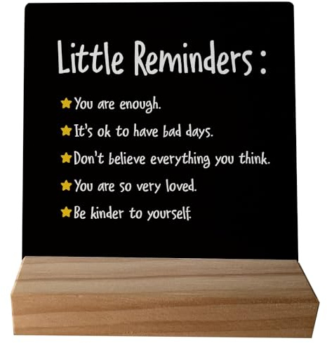 grapehiker Little Reminders You are Enough Schreibtischschild mit Ständer, Schlafsaal-Schilder für College-Mädchen, inspirierende Schilder, Dekoration für Büro, Schlafsaal, Schulanfang, Geschenk für