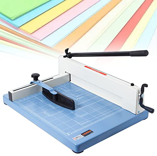 NVYAZJ Manueller A4-Aktenvernichter, Hochleistungs-Papierschneider mit Schichtung und Stärke 0,5–45 mm, ca. 360 Blatt 80 g Papier, Schnittgröße 310 x 310 mm, Stapel-Guillotine-Papierschneider