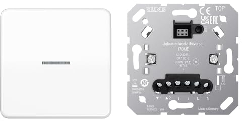 Jung Home Tastdimmer 1711DE Tastdimmer Universal LED + BTCD17101WW Taster Wippe 1-fach Alpinweiß Serie CD