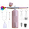 Kit Aerógrafo con Compresor Profesional Airbrush, 36 PSI aerógrafo inalámbrico Recargable para Tatuajes, Maquillaje, uñas, Modelo, Arte Hobby - para Profesionales y Principiantes (Pink-A05)