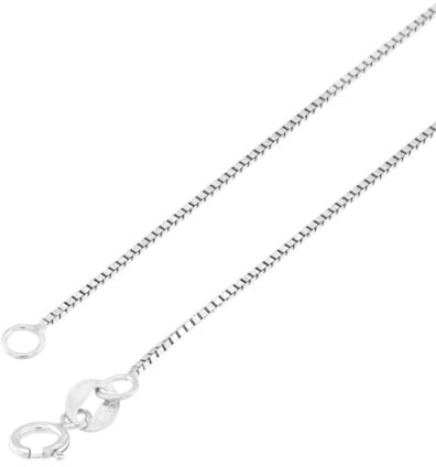 ENGELSINN® Luxury Goldkette Weißgold 585 14 Karat Echtgold Veneziana 45cm - 50cm Weißgoldkette, inkl. Schmuckbox (45cm 0,57mm)