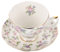 Luxshiny Set Mit 4 Kaffeetassen Und Untertassen Aus Porzellan Vintage-blumenmuster Bone China Für Tee Zuhause Büro Café