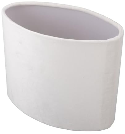 Qcwwy Ovaler Lampenschirm aus Stoff, Modern für Tisch- und Schreibtischlampe, E14, Weiß