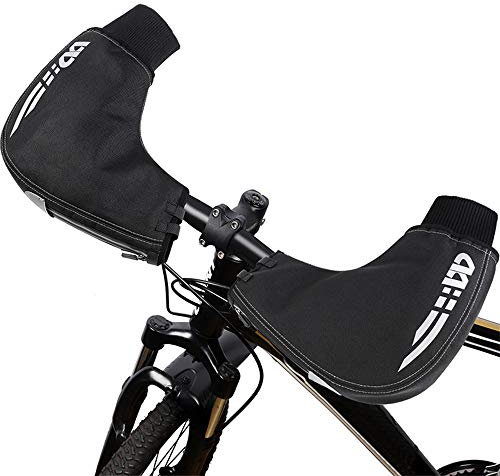 Jemora 1 Pair of Bicycle Handlebar Warm Gloves Windproof Motorcycle Mittens Cold Weather Hand Warmers for Road MTB Bikes Water Resistant Bar Gloves