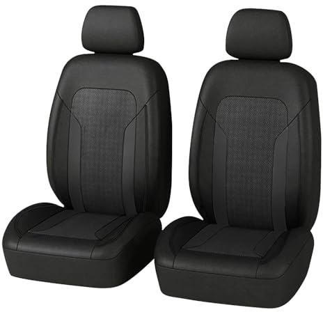 4PCS Cooling Car Seat Covers,Breathable Front Seat Covers with Mesh Construction and Foam Padding,Car Seat Protector to Reduce Back Sweating,Universal Car Interior for Car SUV (Black)