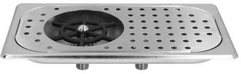 Glass Rinser, 304 Stainless Steel Glass Rinser, Automatic Cup Washer with Drain Drip Tray, Coffee Bar Countertop Pitcher Rinser Sink for Home Coffee Shop Bar