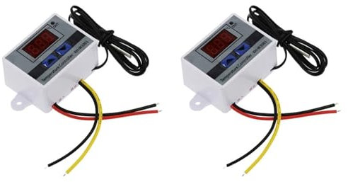 COKYIS 2X Controlador de Temperatura Digital Pantalla Interruptor de Control del termostato y sensores de termistor Sonda de Temperatura (220 V 1500 W)