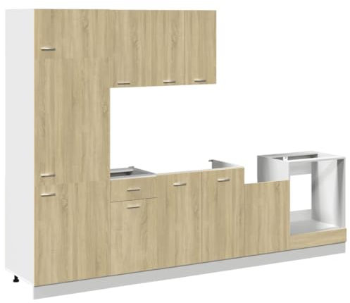 vidaXL 7-TLG. Küchenschrank-Set Lyon Sonoma-Eiche Holzwerkstoff