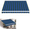 Ausziehbare Markise für den Außenbereich, 280 g/m², wasserabweisendes Polyester-Sonnenschutzgewebe mit UV-Schutz, Terrassenüberdachung für Regen und Sonne (Größe:3,5 x 2,5 m, Farbe: Streifen)