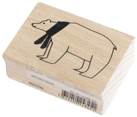 Artoz Stempel – Holzstempel – „Eisbär“ – 50 x 35 mm – Motivstempel zum Kartenbasteln für Weihnachten, Einladungen, Grüße