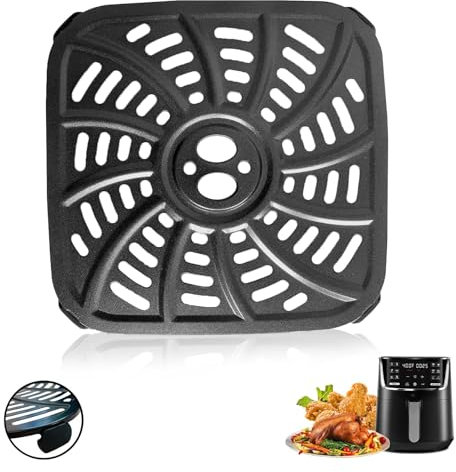 HEISENLIN 4QT Air Fryer Grill Plate for Gourmia GAF414 Digital Air Fryers, Upgraded Nonstick Air Fryer Grill Pan Crisper Plate Tray Rack Insert Grate Grid Shelf for 4QT Gourmia Air Fryer