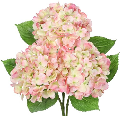 Oairse 3er-Set Künstliche Hortensienblüten Hortensien Deko Seidenblumen Hochwertig Künstliche Blumen wie echte Hortensien für Hochzeit, Zuhause, Hotel, Party, Blumenarrangement