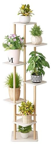 Pflanzenständer aus Holz mit 9 Etagen, für den Innenbereich, mehrstöckig, hoch, Eckregal mit Pflanzgefäß, Blumentopfhalter, Blumenständer für Wohnzimmer, Schlafzimmer, Arbeitszimmer, Balkon, Büro,