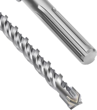 Foret SDS Max 18 x 380 mm, avec 4 tranchants en carbure et double hélice, foret pour marteau perforateur pour béton, pierre, pierre naturelle