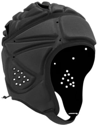 Pegciuho Casco da Rugby, Casco da Football Americano, Traspirante, Berretto Protettivo per Allenamento, Pratica di Lancio, Flag Football, Adulti, Nero