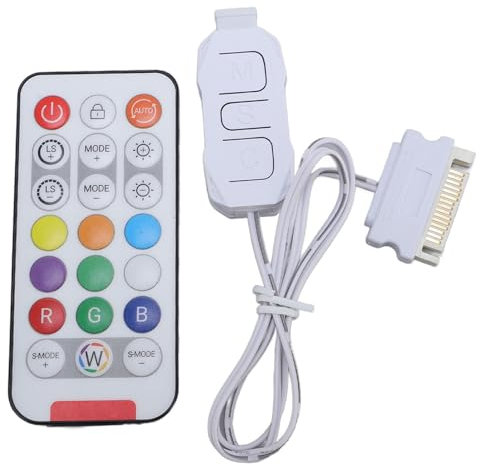 Argb -PC -Lüfter -Controller -Kit, 5V 3 Pin PC Argb -Controller 21 Schlüssel SATA Power Computer Argb -Lüfter Hub Steuerfarb Farben RGB Fan Hub für PC Rainbow LED -Strip für PC