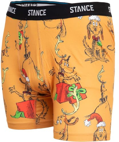 Stance The Grinch and Max Men's Boxer Briefs Christmas Patterned Shorts Underwear Medium Multicolor