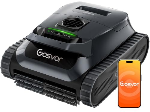 Gosvor LiteVac G1 Robot Limpiafondos Piscina,7kg,200min Autonomía,Doble Filtración,Control de la App,200m²,Gris