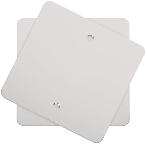 2 Edelstahl Blindabdeckungen für Steckdosen und Deckenventilator Anschlüsse | 12x12x0,1cm, Polierte Oberfläche, Schnelle Montage, Verdeckt Ungenutzte Schalterdosen, Inklusive Befestigungsschrauben